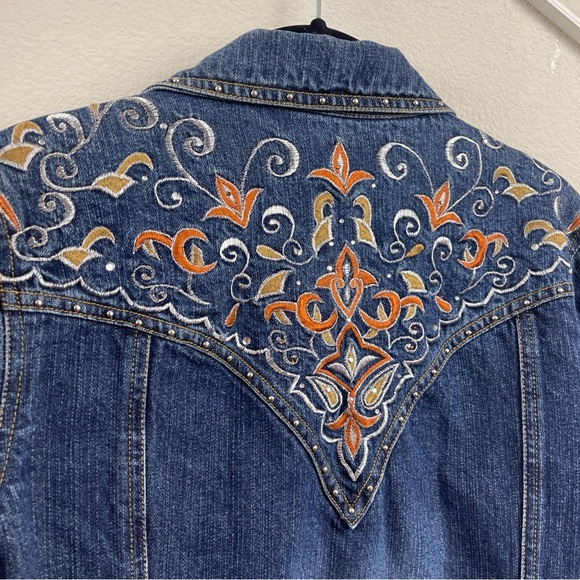Gordon James Blue Denim Embellished Jacket Medium - Picture 6 of 11